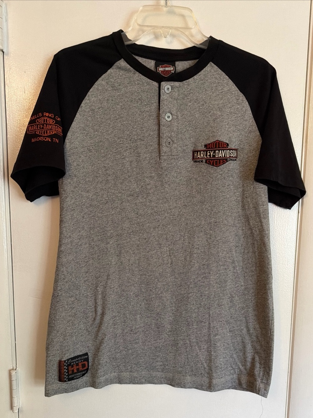 Harley Davidson, Henley Style T-Shirt, Sz M Great Condition  (Unisex IMO)